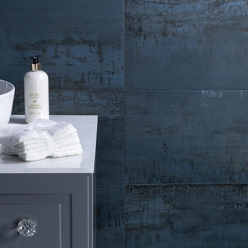 Get Industrial With Metal Look Porcelain Tile